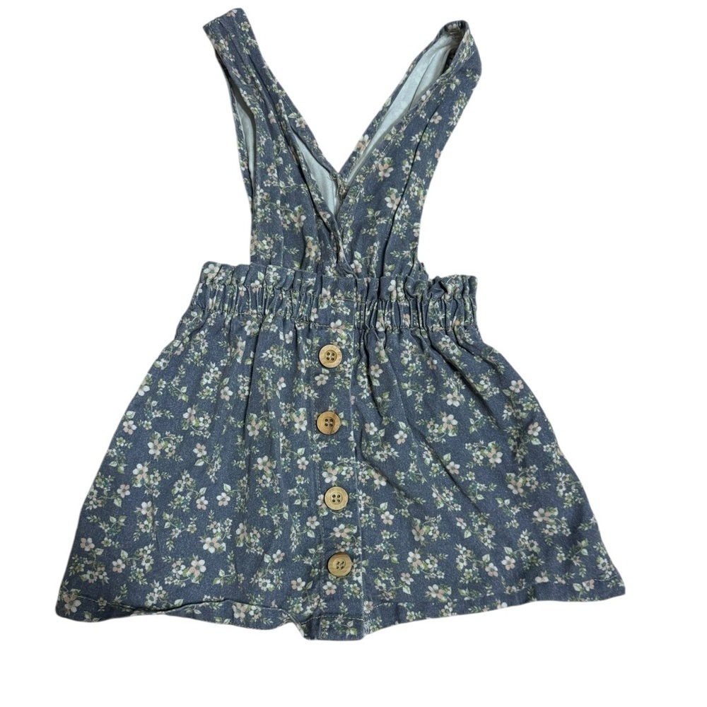ZARA Blue Floral 18-24m Baby Pinafore Jumper Dress k228